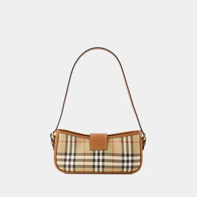 BURBERRY SLING PURSE - BURBERRY - SYNTHETIC LEATHER - BRIAR BROWN