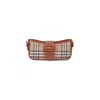 Burberry Canvas Sling Shoulder Bag With Checkered Pattern In Brown