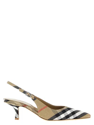 Burberry Slingback Check Pumps Multicolor