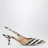 Burberry Slingback Pumps Birdie Check Women In Beige
