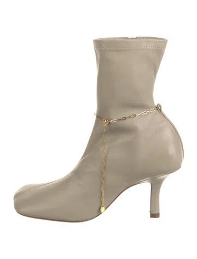 Pre-owned Burberry Slinky Legging Leather Boots In Neutral