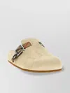 Burberry Slip-on Clog With Suede Finish And Buckle Detail