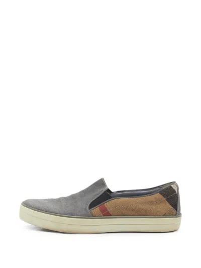 Pre-owned Burberry Slip-on Trainers In Blue