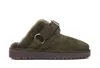 Burberry Womens Khaki Snug Low Sheepskin Mules In Loch