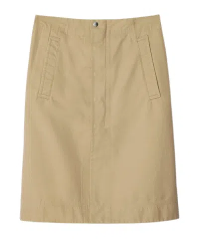 Burberry Slit Skirt In Nude