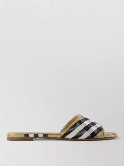 Burberry Sloane Check Espadrille Sandals Synthetic In Multi