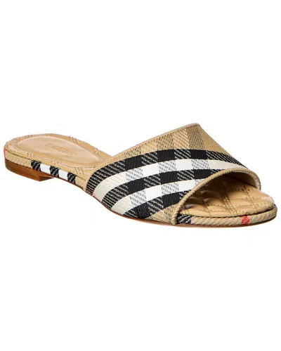 Burberry Women Beige Slip On Sandals, 5.5 Luxury Sandals & Floaters For Women Darveys In Multi