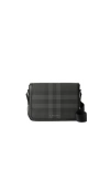Burberry Check-pattern Messenger Bag In Charcoal