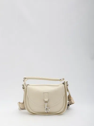 Burberry Small B Clip Messenger Bag In White