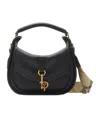 Burberry Womens Small B Clip Leather Messenger Bag Black In Black
