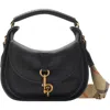 Burberry Womens Small B Clip Leather Messenger Bag Black In Black