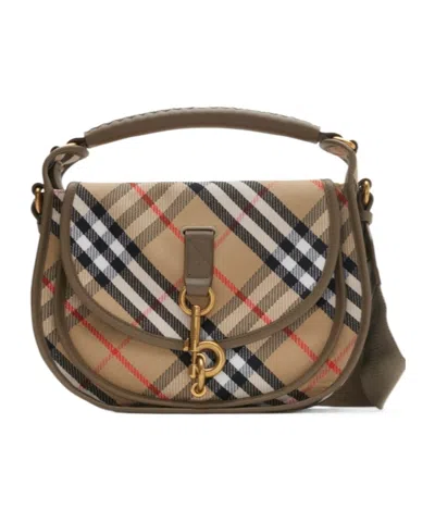BURBERRY BURBERRY SMALL B CLIP CHECKED CROSSBODY BAG