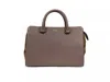 Burberry Small Banwell Leather Tote Bag Purse Grey Mink