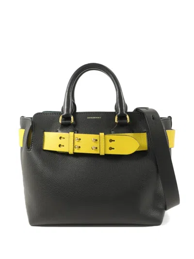 Pre-owned Burberry Small Belt Tote Bag In Black