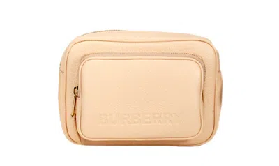 Burberry Small Branded Peach Pink Grainy Leather Camera Crossbody Women's Bag
