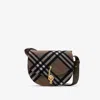 Burberry Bridle Small Check Saddle Shoulder Bag In Brown