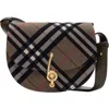 Burberry Bridle Small Check Saddle Shoulder Bag In Brown
