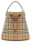 Burberry Printed Canvas Check Bucket Bag In Vntgchkbriarbrown