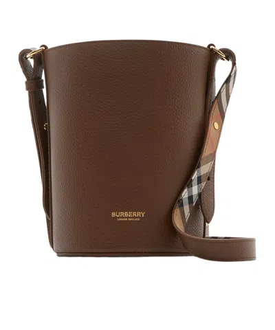 Burberry Small Bucket Shoulder Bag In Brown