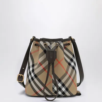 Burberry Small Bucket With Shoulder Strap Check Women