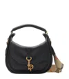 Burberry Small Calf Leather B Clip Messenger Bag In Black