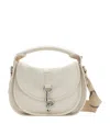 Burberry Small Calf Leather B Clip Messenger Bag In White