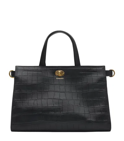 Burberry Small Calfskin Cotswolds Tote Bag In Black