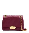 Burberry Small Calfskin Strand Shoulder Bag In Burgundy