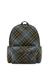 Burberry Small Check Backpack In Blue