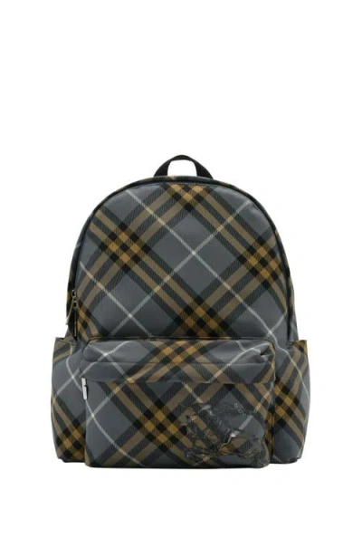 Burberry Small Check Backpack In Blue