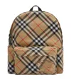 Burberry Check Pattern Backpack With Front Pocket In Multi
