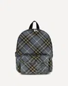 Burberry Check Blue Polyester Backpack In Multi