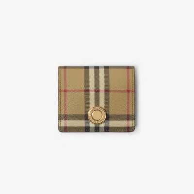 Burberry Small Check Bifold Wallet In Beige