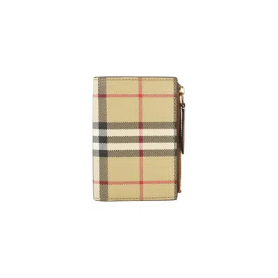 Pre-owned Burberry Small Check Bifold Wallet 'archive Beige' | Cream | Women's Size Onesize