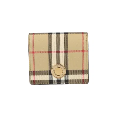 Pre-owned Burberry Small Check Bifold Wallet 'archive Beige' | Tan | Women's Size Onesize