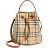 Burberry Small Check Coated Canvas Bucket Bag