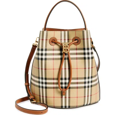 Burberry Small Check Coated Canvas Bucket Bag