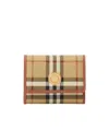 Burberry Small Check Folding Wallet In Brown