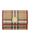 Burberry Small Check Folding Wallet In Brown