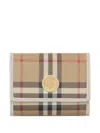Burberry Small Check Folding Wallet In Brown