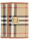 Burberry Small Check Folding Wallet In Brown