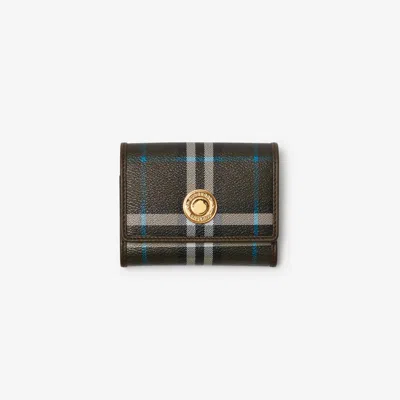 Burberry Small Check Folding Wallet In Snug
