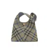 Burberry Large Check Knitted Shoulder Bag In Green