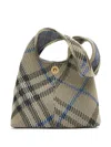 Burberry Large Check Knitted Shoulder Bag In Grey