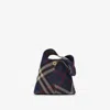 Burberry Small Check Knitted Shoulder Bag In Marine