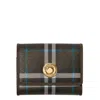 Burberry Small Check Pattern Folding Wallet In Brown
