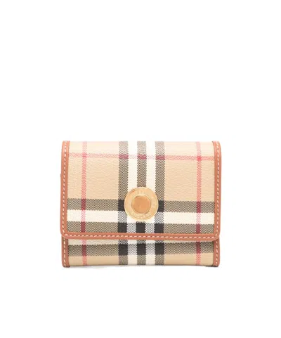 BURBERRY BURBERRY SMALL CHECK-PATTERN TRI-FOLD WALLET
