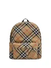 Burberry Men's "check" Backpack In Neutrals