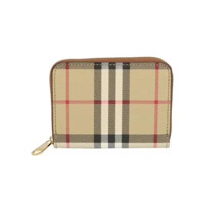 Pre-owned Burberry Small Check Printed Wallet 'archive Beige' | Tan | Women's Size Onesize
