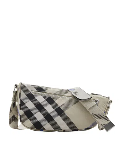 Burberry Small Check Shield Messenger Bag In Neutrals